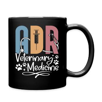 Veterinärmedizin Tierarzt Design - Tasse einfarbig - Schwarz - Rechts