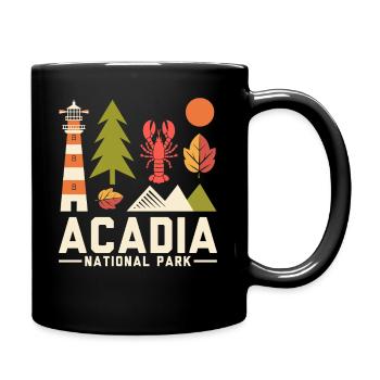 Acadia National Park Retro Design - Full Colour Mug - black - Right