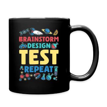 Brainstorm Design Test Repeat - Full Colour Mug - black - Right