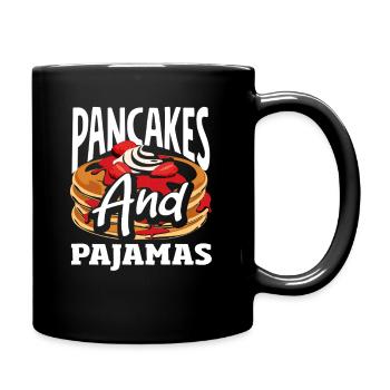 Pancakes and pyjamas Breakfast pleasure - Full Colour Mug - black - Right