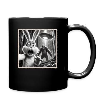 Pâques, Lapin de Pâques drôle, Lapin Selfie Fête de Pâques - Mug uni - noir - Droite