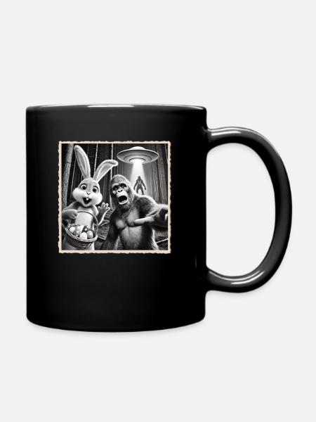 Ostern, Lustiger Osterhase, Hase Selfie Osterfest - Tasse einfarbig - Schwarz