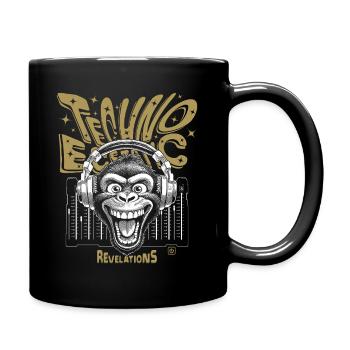 Techno Monkey T-Shirt: Beats and Party Mood - Full Colour Mug - black - Right