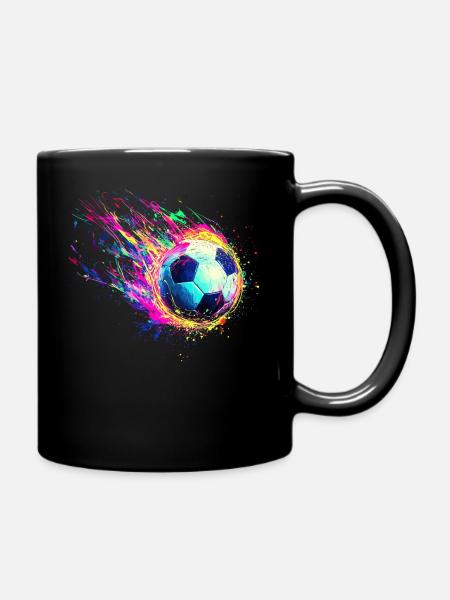 Fußball, Fußballer, Fussballspieler Junge - Tasse einfarbig - Schwarz