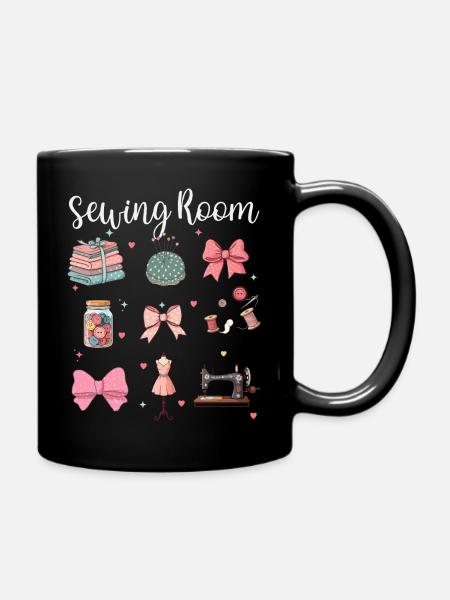 Nähzimmer – Kreatives Nähen und Handarbeit - Tasse einfarbig - Schwarz