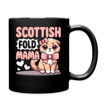 Scottish Fold Mama – Katzenliebhaber Design - Tasse einfarbig - Schwarz - Rechts