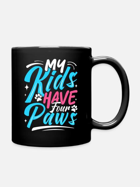 My children have four paws – pet love - Full Colour Mug - black