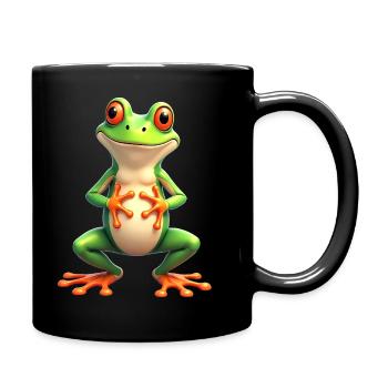 frog funny tree frog red-eyed tree frog - Full Colour Mug - black - Right