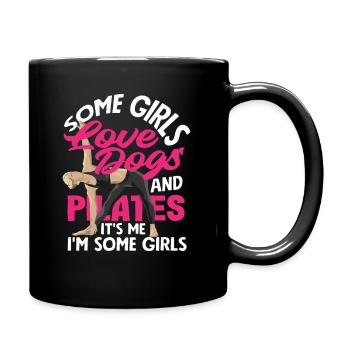 Pilates And Dog Loving Girls - Full Colour Mug - black - Right