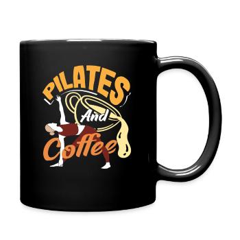 Pilates et café pour la routine matinale - Mug uni - noir - Droite