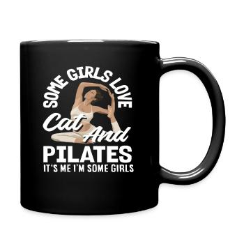 Pilates et chats pour les filles - Mug uni - noir - Droite