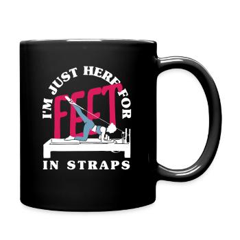 Pilates: Here For Feet In Straps - Full Colour Mug - black - Right