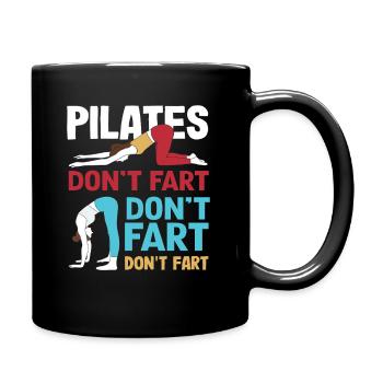 Exercice humoristique Pilates sans pets - Mug uni - noir - Droite