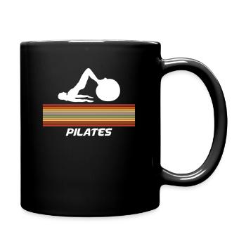 Pilates With Retro Stripe Design - Full Colour Mug - black - Right