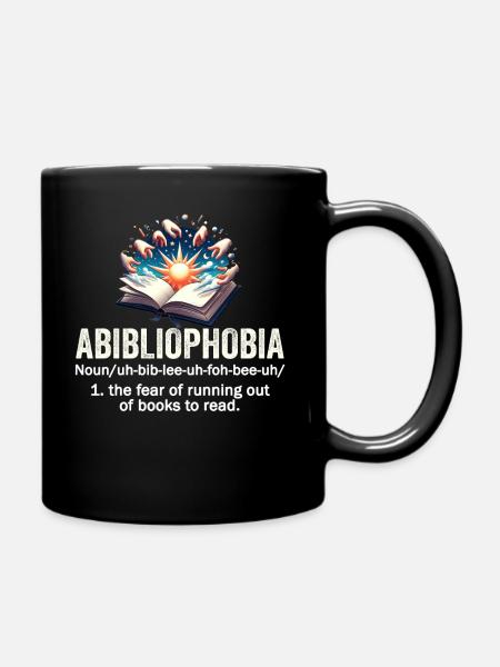 Abibliophobie Bücherwurm Lesebücher - Tasse einfarbig - Schwarz