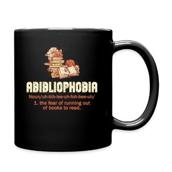 Abibliophobie Bücherwurm Lesebücher - Tasse einfarbig - Schwarz - Rechts
