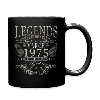 March 1975 Vintage 1975 Birthday Gift March - Full Colour Mug - black - Right