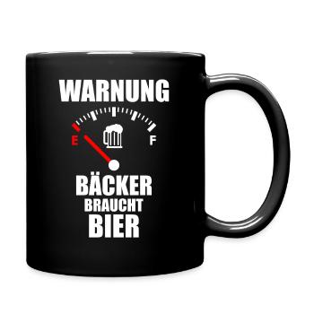 BÄCKER Spruch Bier - Tasse einfarbig - Schwarz - Rechts