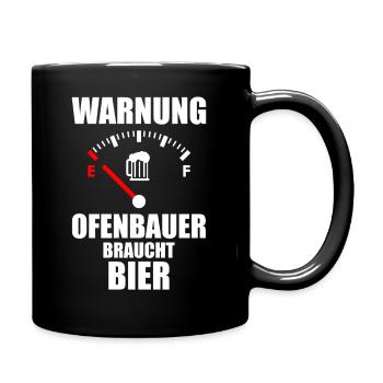 OFENBAUER Spruch Bier - Tasse einfarbig - Schwarz - Rechts