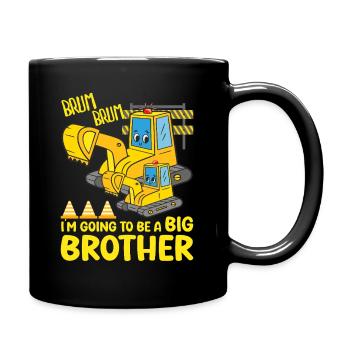 Excavator Child Ready Going To Be A Big Brother - Full Colour Mug - black - Right