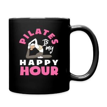 Pilates is my happy hour - Full Colour Mug - black - Right