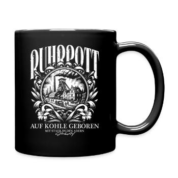RUHRPOTT Auf Kohle Geboren - Tasse einfarbig - Schwarz - Rechts