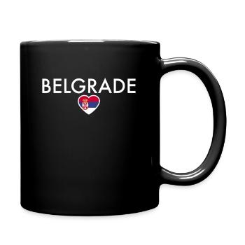 Belgrade Serbia Serbian Flag Proud Serb - Full Colour Mug - black - Right