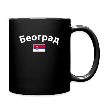 Belgrade Serbia Serbian Flag Proud Serb - Full Colour Mug - black - Right