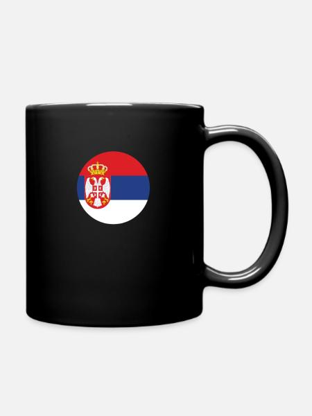 Serbien Serbische Flagge Stolzer Serbe - Enfärgad mugg - svart