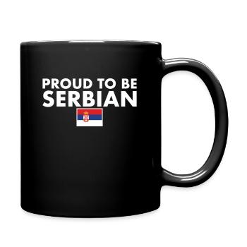 Proud To Be Serbian Serbia Serbian Flag Serbia - Full Colour Mug - black - Right