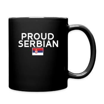 Proud Serbian Serbian Serbian Flag Serb - Full Colour Mug - black - Right