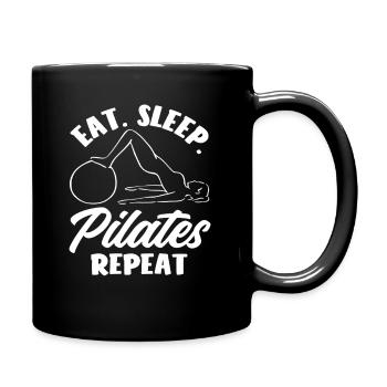 Pilates Eat Sleep Repeat Motivation - Full Colour Mug - black - Right