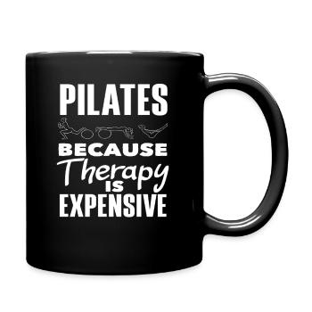 Pilates parce que la thérapie coûte cher - Mug uni - noir - Droite