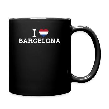 I Love Barcelona Cool Wrong Flag Netherlands Heart - Full Colour Mug - black - Right