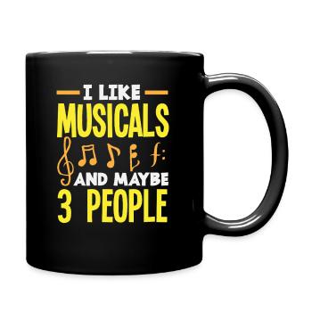 J’aime les comédies musicales et peut-être les comédies musicales pour 3 personnes - Mug uni - noir - Droite