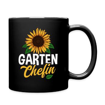 Garten Chefin Gartenarbeit Gärtnerin Sonnenblumen - Tasse einfarbig - Schwarz - Rechts