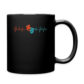Musical Liebhaber Theater Masken Herzschlag - Tasse einfarbig - Schwarz - Rechts