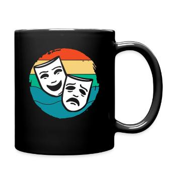 Musical Liebhaber Theater Masken Kunst - Tasse einfarbig - Schwarz - Rechts