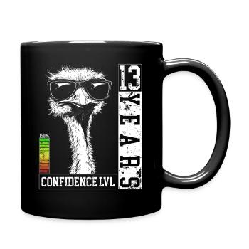 13 Jahre Geburtstag Teenager Strauß Vogel Geschenk - Tasse einfarbig - Schwarz - Rechts