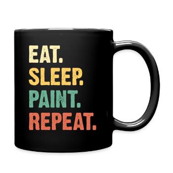 Eat Sleep Paint Repeat - Full Colour Mug - black - Right