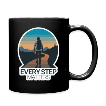 REISE, JEDER SCHRITT ZÄHLT - Tasse einfarbig - Schwarz - Rechts
