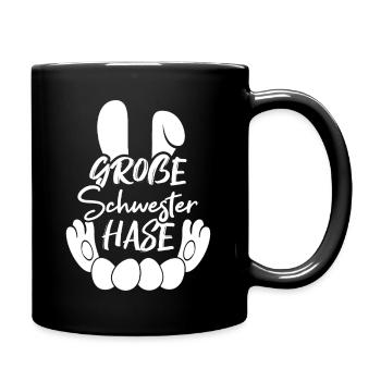 Grande Soeur Lapin Pâques, Familles de Lapins, Pâques - Mug uni - noir - Droite