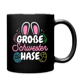 Grande Soeur Lapin Pâques, Familles de Lapins, Pâques - Mug uni - noir - Droite