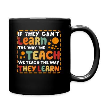 Autismus-Bewusstsein SPED Lehrer lernen - Tasse einfarbig - Schwarz - Rechts
