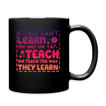 Autismus-Bewusstsein SPED Lehrer lernen - Tasse einfarbig - Schwarz - Rechts