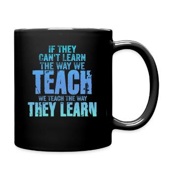 Autismus-Bewusstsein SPED Lehrer lernen - Tasse einfarbig - Schwarz - Rechts