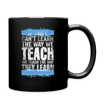 Autismus-Bewusstsein SPED Lehrer lernen - Tasse einfarbig - Schwarz - Rechts