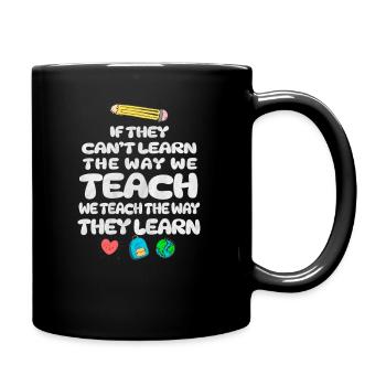 Autismus-Bewusstsein SPED Lehrer lernen - Tasse einfarbig - Schwarz - Rechts