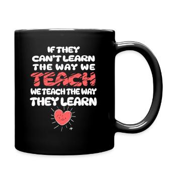 Autismus-Bewusstsein SPED Lehrer lernen - Tasse einfarbig - Schwarz - Rechts