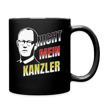 Nicht mein Kanzler Bundeskanzler Deutschland - Tasse einfarbig - Schwarz - Rechts
